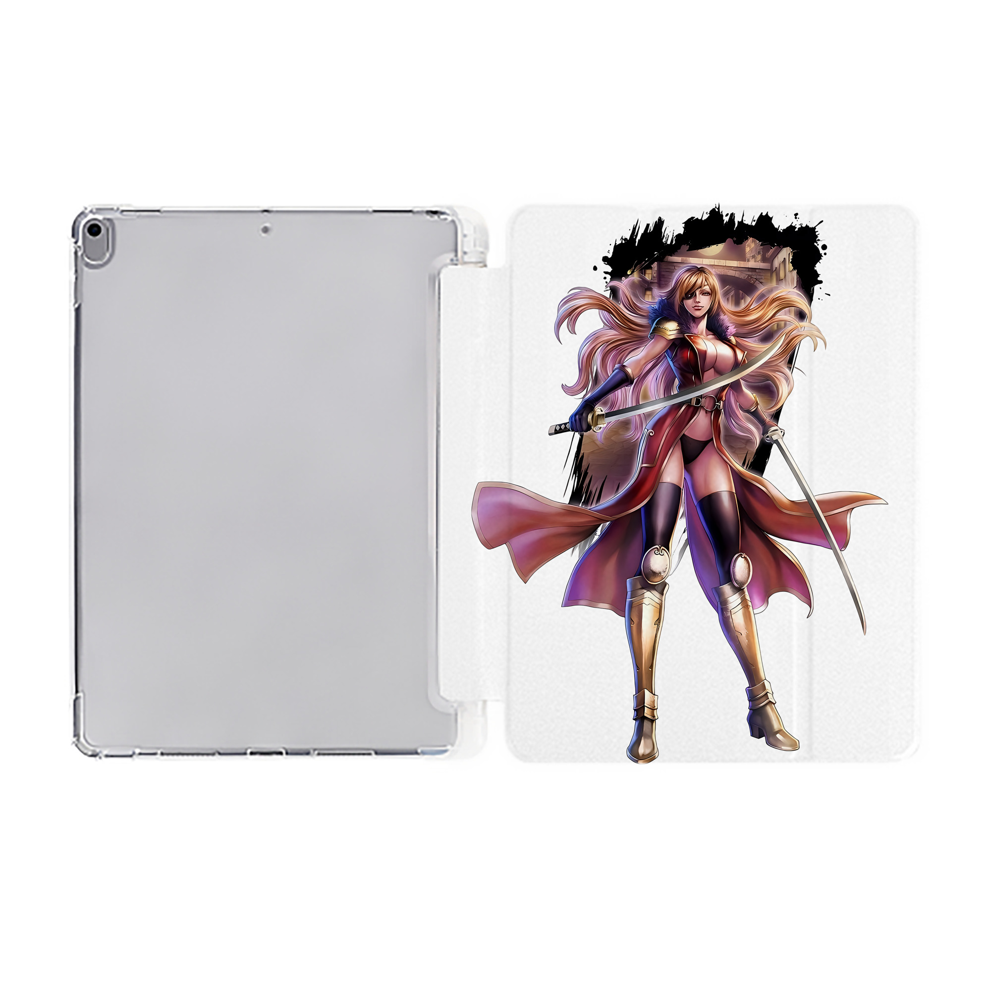 （画像用） 北斗の拳 Fist of the North Star IPad ケース ペン収納付き 三つ折りスタンド PUレザー×シリコン 対応機種9.5/10.5/10.9インチ